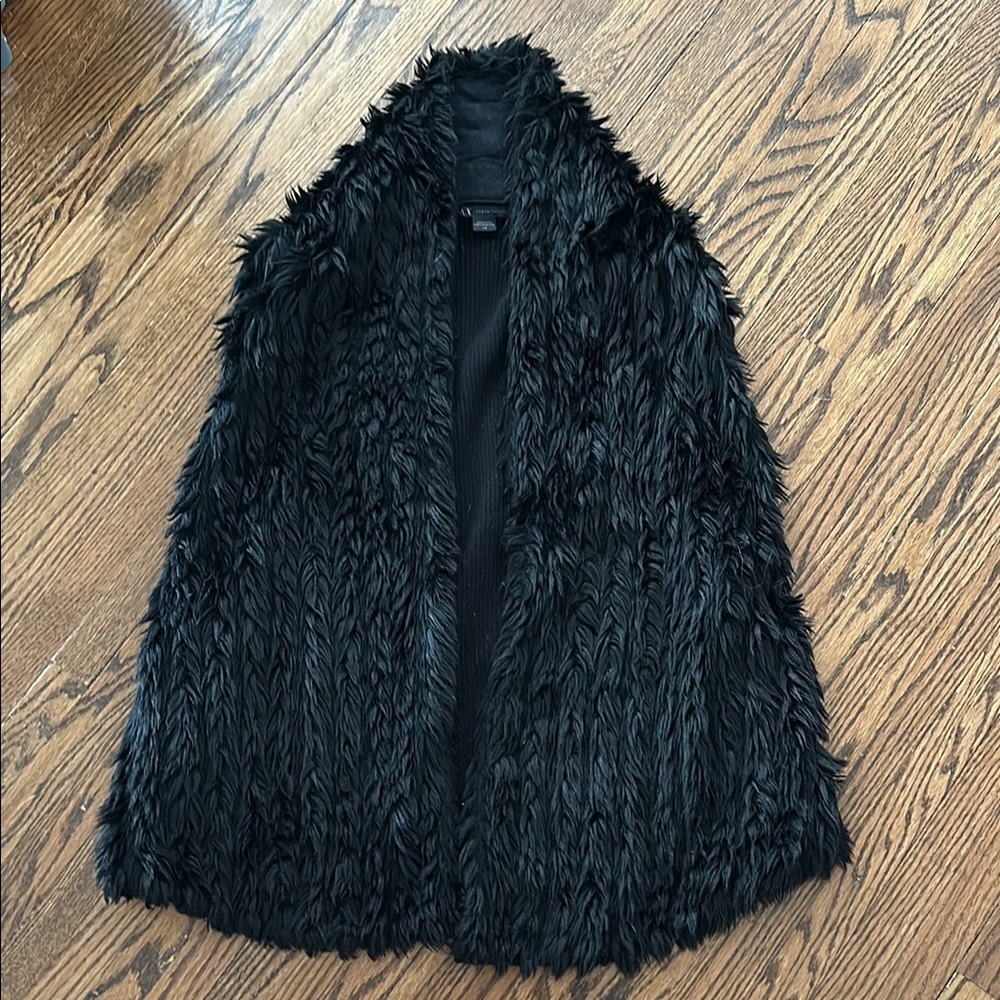 Black Faux Fur Vest